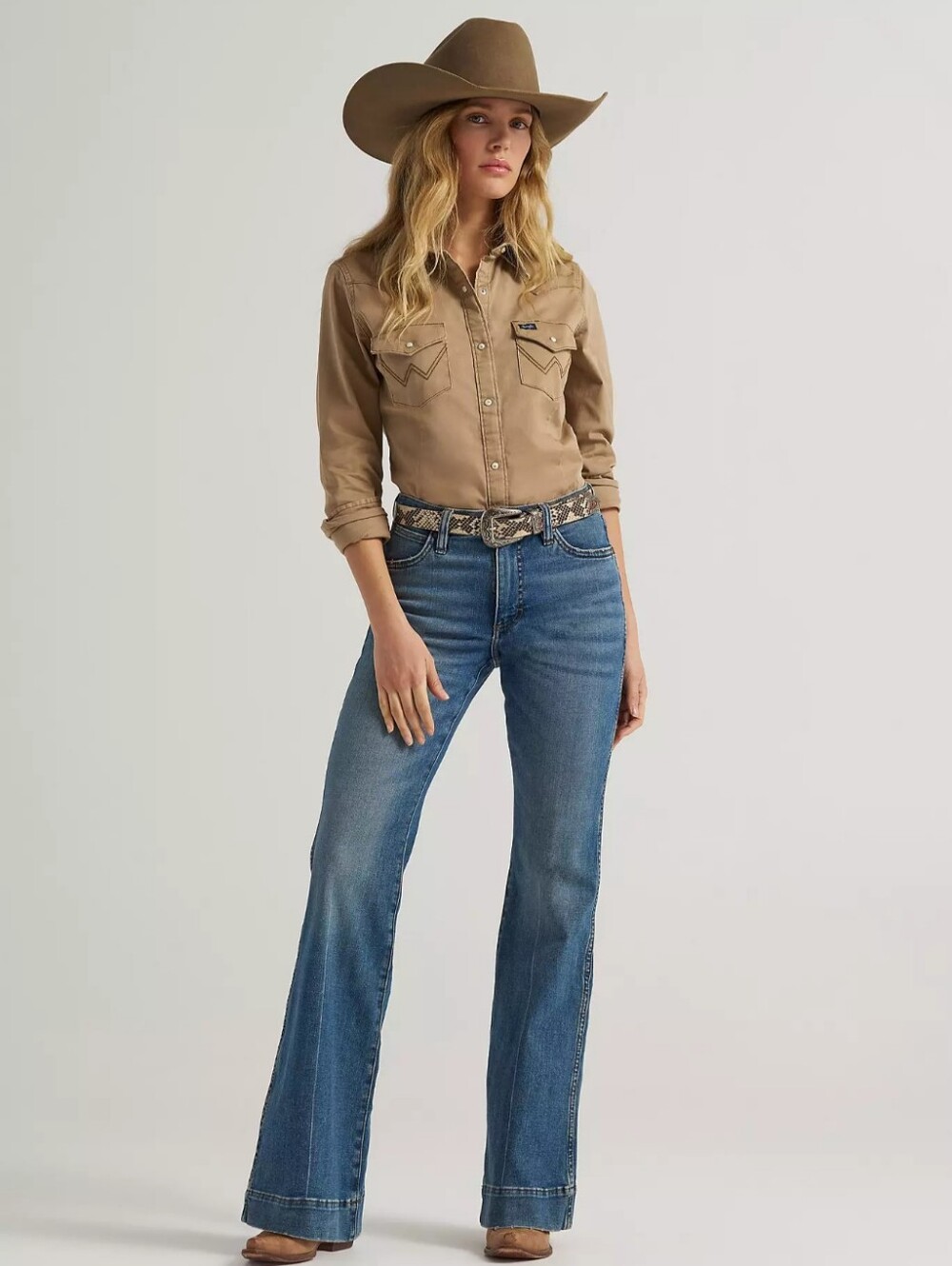 Wrangler Retro Bailey High Rise Trouser Jeans Shelby Blue 30x30 Cowgirl Rodeo